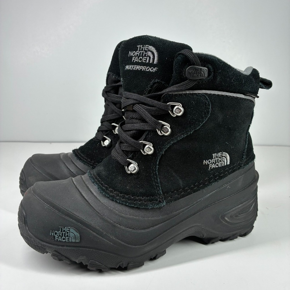 The North Face Chilkat Lace II Kids Youth US 2 Black Waterproof Winter Snow Boot